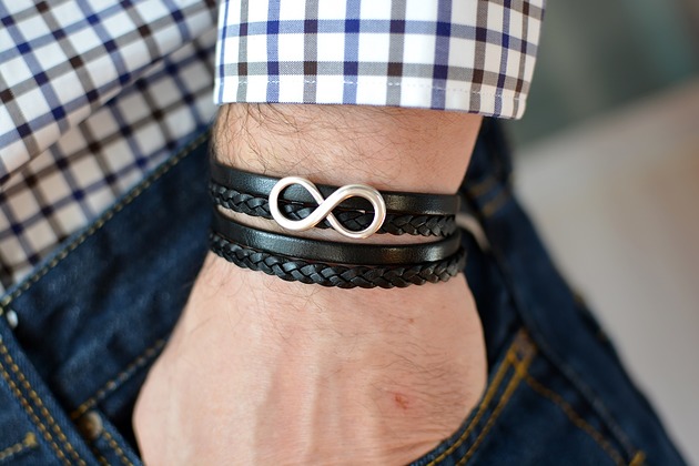 BRANSOLETKA MĘSKA MAGNETOOS DOUBLE INFINITY black Beezoo
