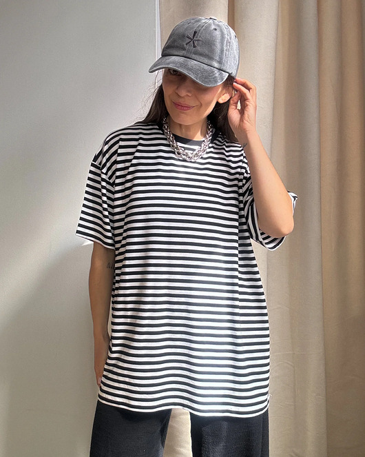 t-shirt damskie T-shirt Cheer oversize stripes