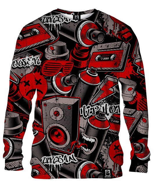 bluzy męskie Bluza Bez Kaptura Męska DR.CROW Graffiti Spray