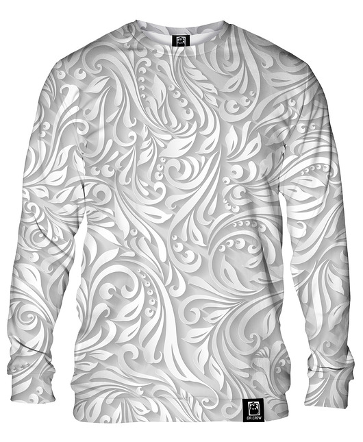 bluzy męskie Bluza Bez Kaptura Męska DR.CROW White Paisley