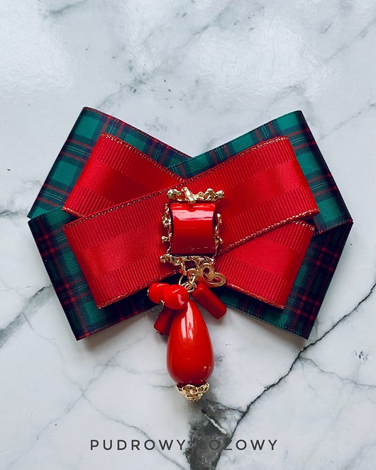 broszki Brosza  z ozdobą w stylu glamour z czerwonymi  kamieniami NEW