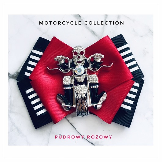 broszki Motocyklowa Brosza z Kostuchą na motocyklu NEW