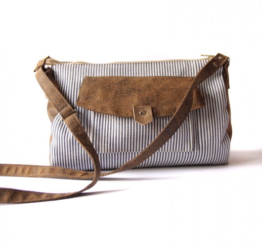torebka long - stripes marine& gobi chocolate - elfagado