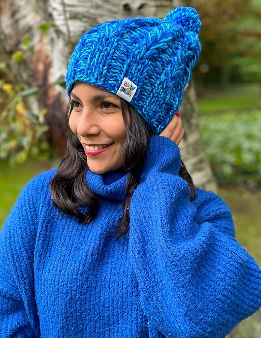 czapki damskie Czapka Handmade Smile Błękity