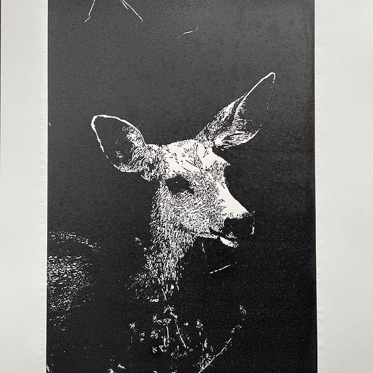 grafiki i ilustracje Linoryt "Sarna"