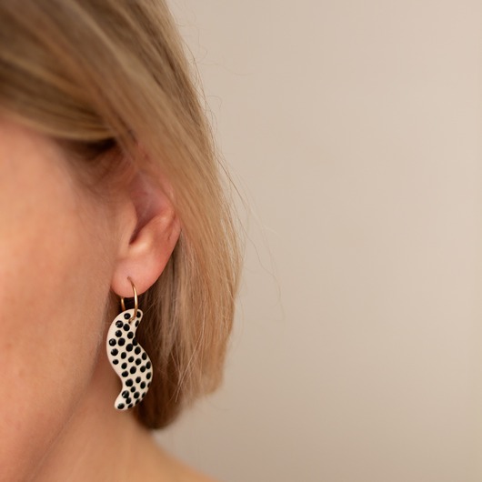 kolczyki ceramiczne Kolczyki ceramiczne eski black dots