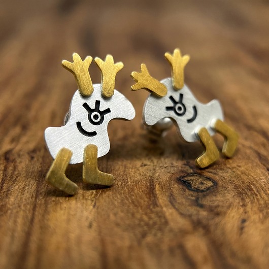 kolczyki pozłacane Srebrne kolczyki Łosie