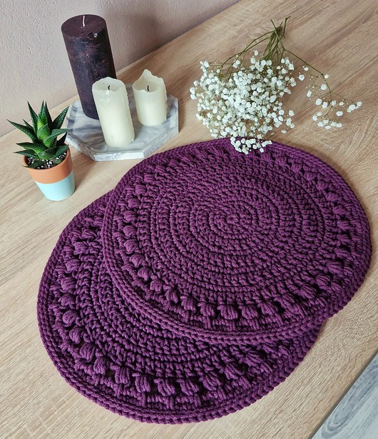 podkładki do kuchni Podkładki na stół ze sznurka - jeżyna 2 szt.