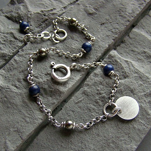 Lapis i piryt  - bransoletka RayOfArt