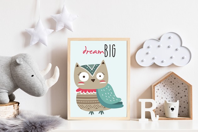 Plakat sowa - pastelowa kolekcja indiańska Make My Home