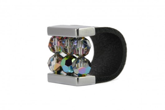 Cocktail Ring with Crystals in Silver 01 Joccos Design