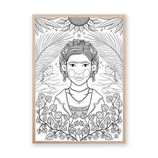 plakaty Plakat Kolorowanka dla dorosłych FRIDA