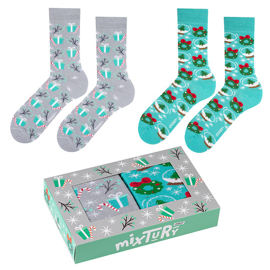 skarpetki damskie Skarpetki świąteczne damskie męskie mixTURY Magiczne Święta prezent 2 pary