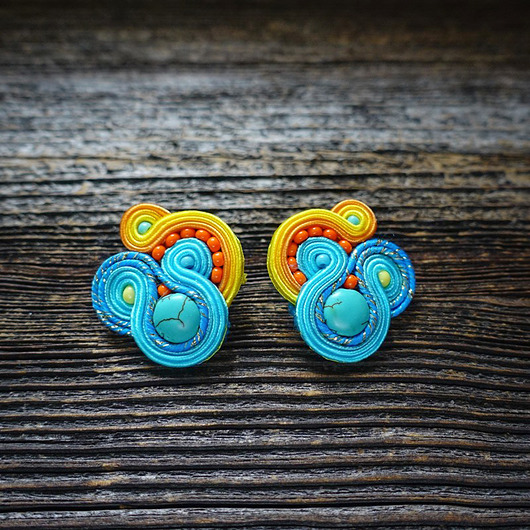 Summer - kolczyki soutache Mró Soutache