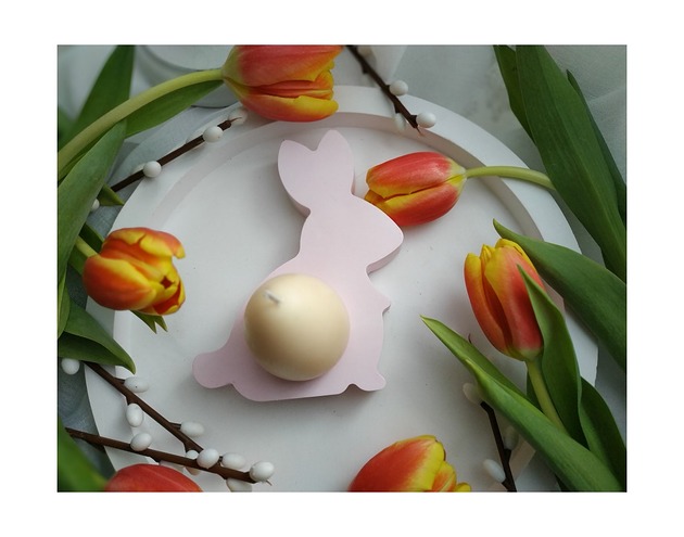 świeczniki i świece Świecznik zajączek ze świeczką