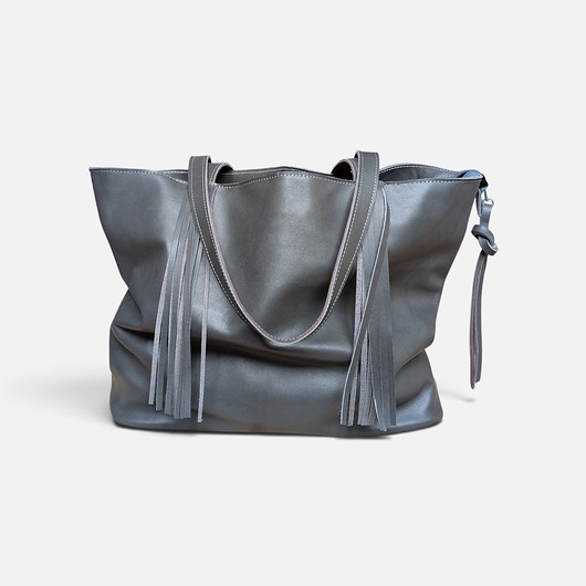 torby na ramię Shoper bag szary z saszetką