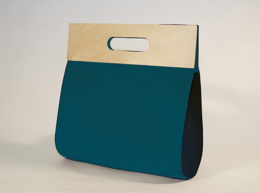 Big felt bag blue&navy blue moo studio