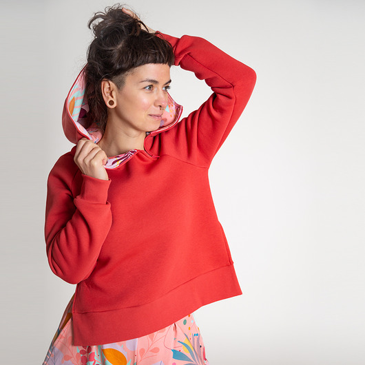 bluza z kapturem damska Bluza z kapturem - Cranberry