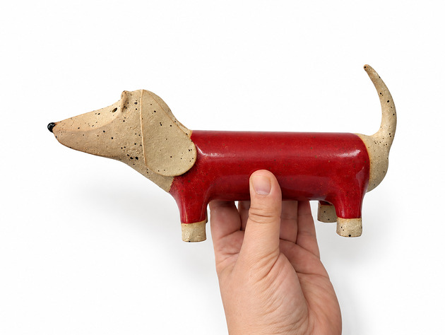 figurki i rzeźby Ceramiczny jamnik
