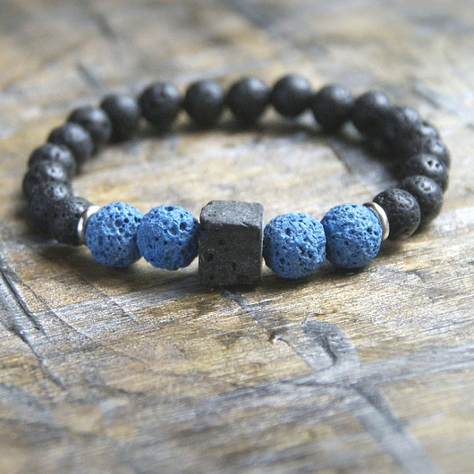 męska bransoletka :: black & blue LAVA III kaktusia