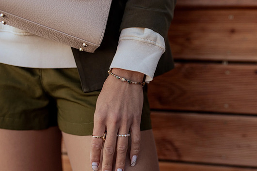 bransoletki z kamieni naturalnych Bransoletka z Muszlą Jadeitem i Amazonitem