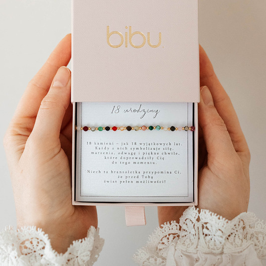 bransoletki złote Bransoletka z kamieni na 18 urodziny, prezent na 18stkę