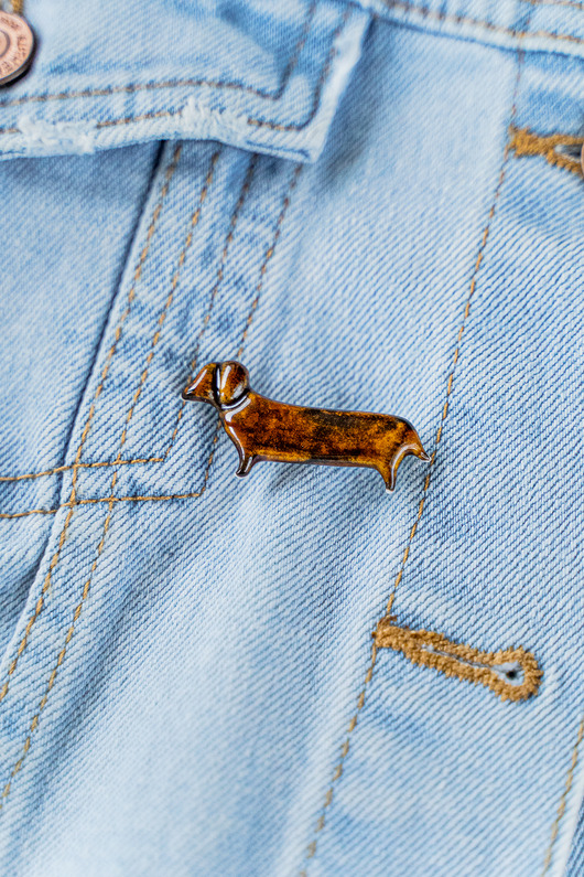 broszki Porcelanowa broszka PIESEK