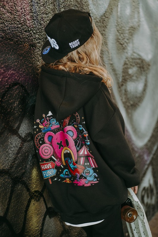 bluzy dla chłopców Bluza oversize Teddyland czarna