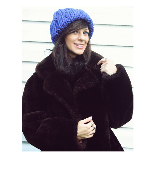 czapki damskie Chabrowa czapka  chunky beanie  z wełną