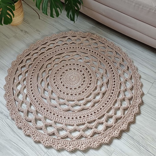 dywany Dywan szydełkowy ze sznurka bawełnianego 110cm
