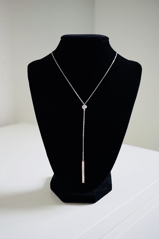 Modowy naszyjnik krawatka z cyrkonią VENA Jewellery