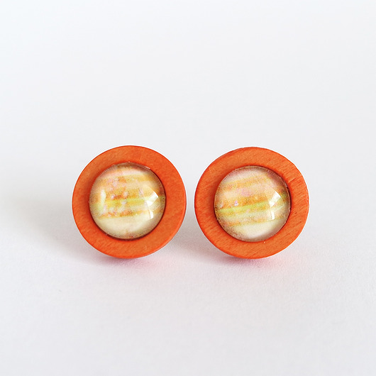 kolczyki drewniane Kolczyki drewniane - Abstrakcja - sztyfty