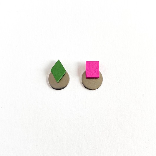 kolczyki drewniane Kolczyki Mini z blaszką