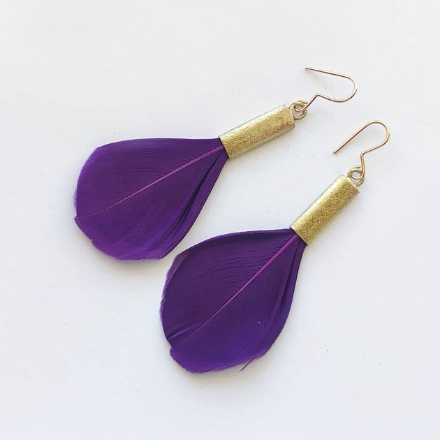 kolczyki z piórami PIÓRKO kolczyki