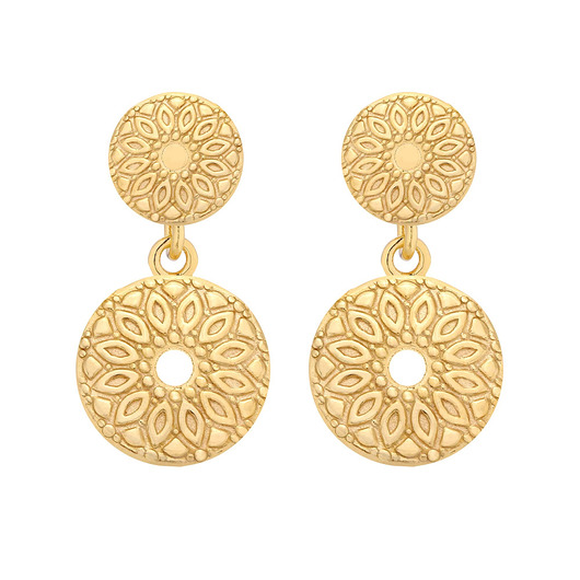 kolczyki pozłacane Złote kolczyki z  medalionami