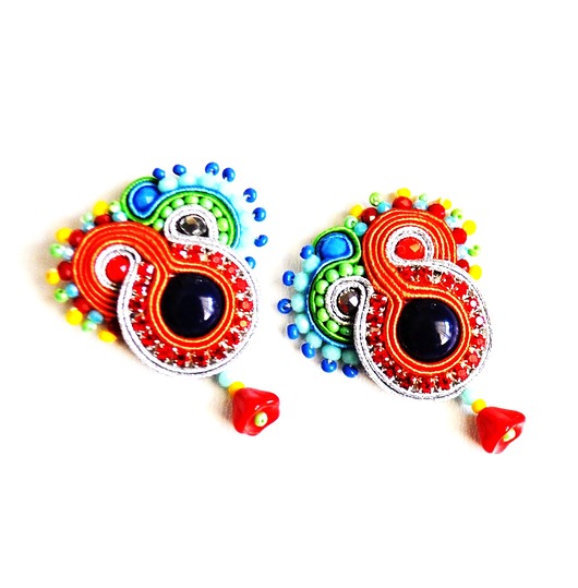 kolczyki soutache Sutaszowe kolczyki MEXICANA