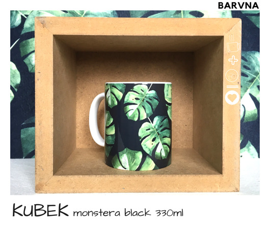 Kubek Monstera Black 330ml BARVNA