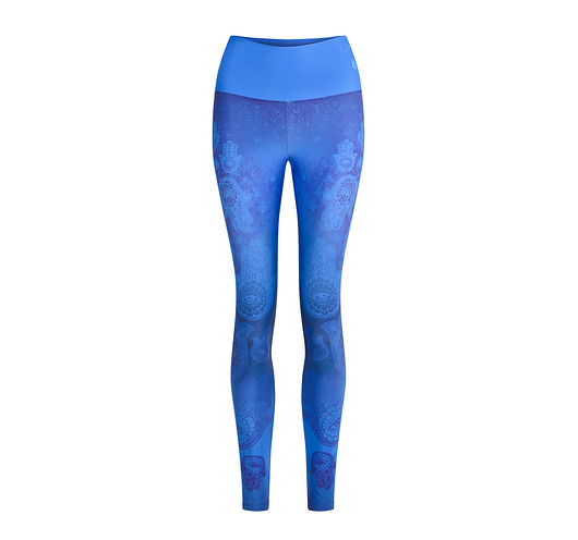 Hamsa Hand Blue Boho Leggings Bright Boho