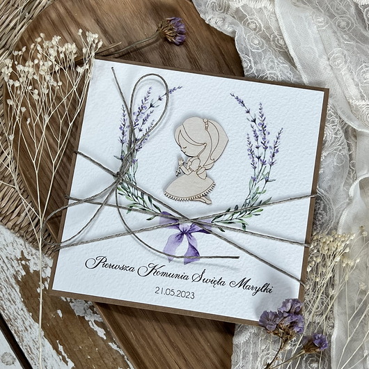 zaproszenia na komunię Najpiękniejsze zaproszenia handmade komunijne, na komunię dla dziewczynki - r