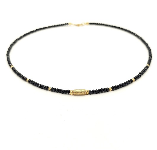 naszyjniki - inne Lśniący spinel i złoto - naszyjnik żmijka