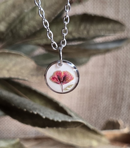 wisiory Zawieszka pomarańczowy kwiat wisiorek srebrny