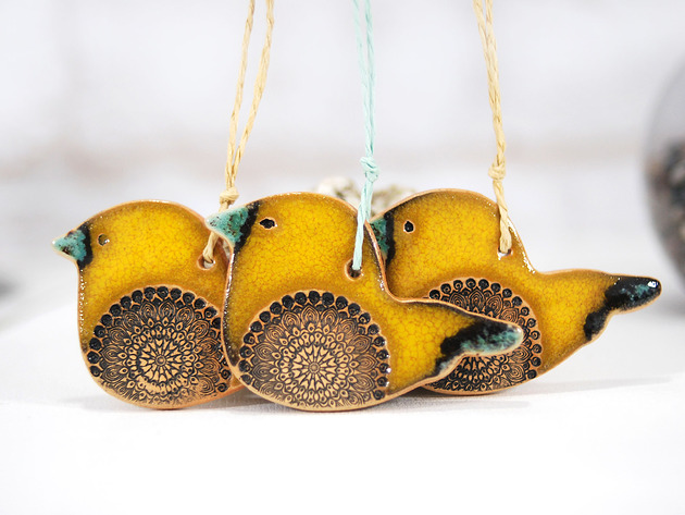 Ozdoby na ścianę Ceramiczne sikorki. Ozdoby na ścianę