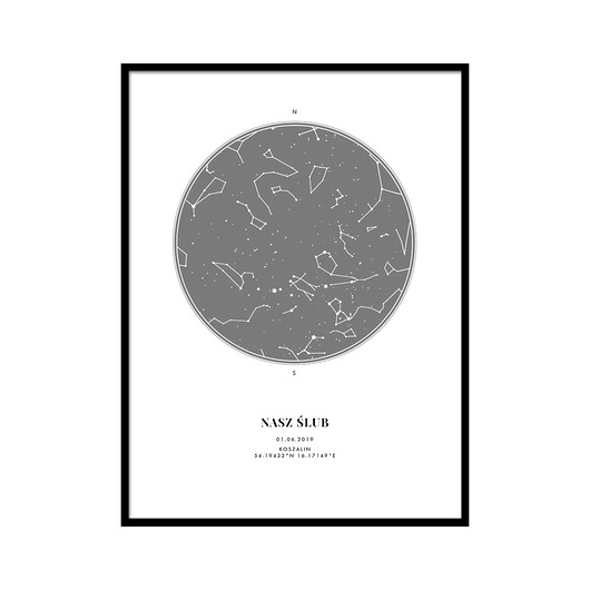 Plakat - Twoja mapa nieba - szara lemonducky