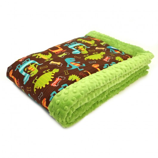 Kocyk niemowlęcy z minky dinozaury/zielony GuGa DESIGN