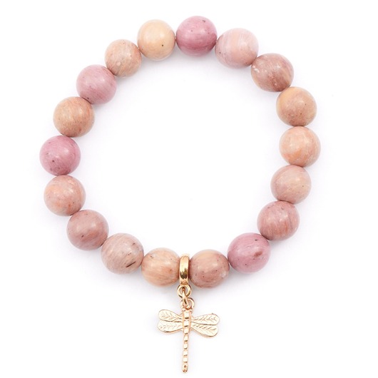 bransoletki z kamieni naturalnych Pudrowa bransoletka z kamieni naturalnych