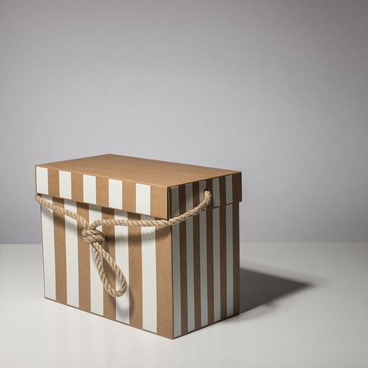 Bag Box - Torba tekturowa 32x16x24 cm pasy białe BagStreetBox