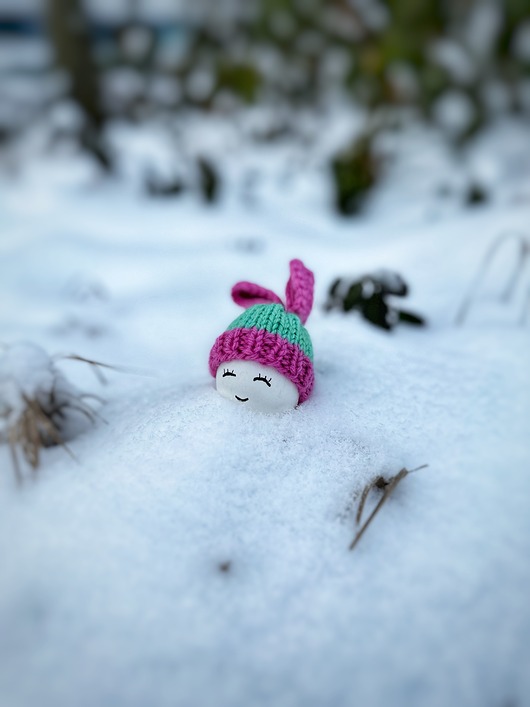 ozdoby wielkanocne Czapeczka z uszami zająca na jajka wielkanocne - 1 szt.