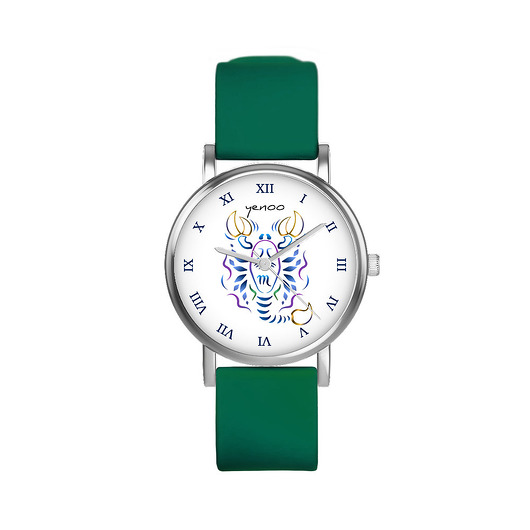 zegarki unisex Zegarek  mały - Skorpion - silikonowy, zielony