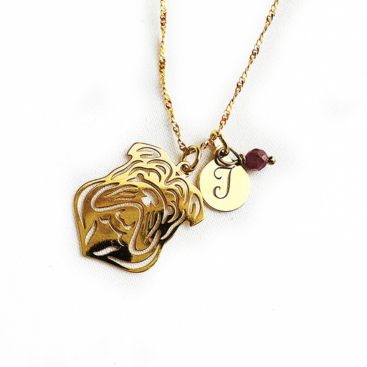 złote naszyjniki Naszyjnik z pieskiem, bulldog angielski