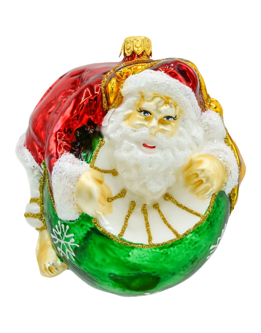 ozdoby choinkowe Bombka choinkowa: Święty Mikołaj na bombce: zielony